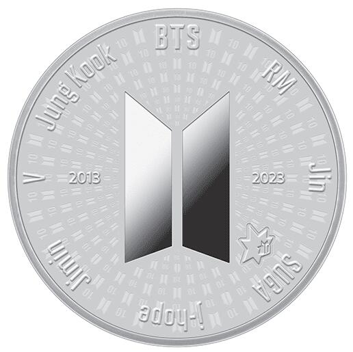 韓国 2023年 BTSデビュー 10周年記念 1/2オンス 新品 銀メダル プルーフ BTS初公式記念メダル オリジナルルーペ付き（回転式） ★リアルタイムランキング1位 ギフト最適