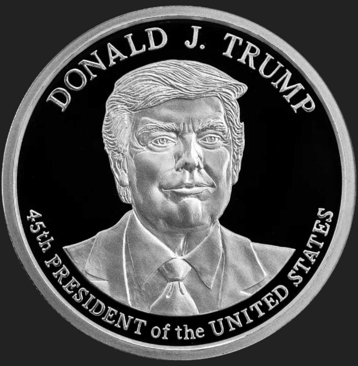 アメリカ ドナルドトランプ 大統領 1オンス（31.1g） 銀メダル 銀999 未使用 外国 メダル プラケース付き