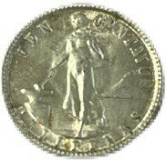 樂天商城 - フィリピン銀貨 10センタボー 1945年 未使用 外国 アンティークコイン