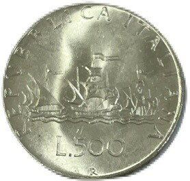 樂天商城 - イタリア銀貨 500リラ 未使用 「サンタ・マリア号」「ニーニャ号」「ピンタ号」 アンティーク 古銭 外国 コイン
