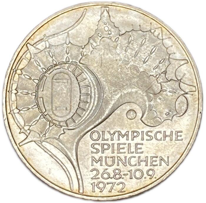 ドイツ銀貨 10マルク 1972年 ミュンヘンオリンピック記念 AU Germany Federal Republic 10 Mark アンティークコイン