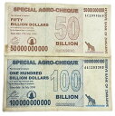 【鑑定書付き】1500憶ジンバブエドル 1000億ドルと500億ドルセット 流通品 ジンバブエ 紙幣 ハイパーインフレ コレクション