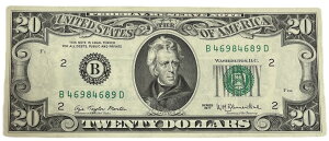 アメリカ 20ドル紙幣 未使用 連邦準備銀行 ジャクソン 世界 外国 貨幣 古銭 旧紙幣 旧札 旧 紙幣 アンティーク