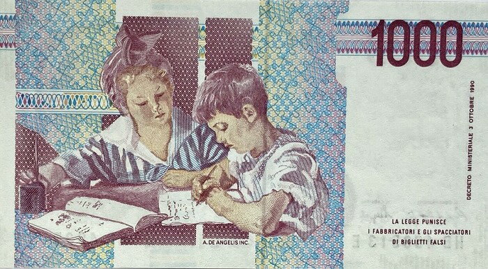 イタリア紙幣 1000リラ 未使用 1990年...の紹介画像2