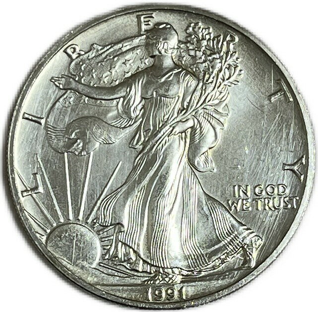 アメリカ銀貨 年代ランダム 1オンス 純銀 1ドル イーグル 極美品 外国硬貨 コイン クリアーケース付き