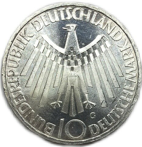 �ɥ��Ķ�� 10�ޥ륯 1972ǯ �ߥ��إ󥪥��ԥå���ǰ XF Germany Federal Republic 10 Mark ����ƥ����������� ����4