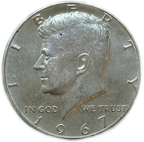 アメリカ銀貨 ケネディ 50セント 1967年 ハーフダラー XF アンティークコイン 外国 硬貨 コイン