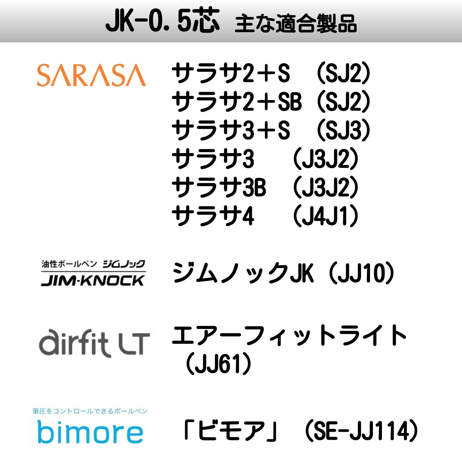 JK-0.5芯 サラサ3 サラサ4 サラサ2 よりどり選べる10本セット ジェル ボールペン替え芯 替芯 0.5mm 黒 赤 青 緑 RJK-BK RJK-BL RJK-R RJK-G ゼブラ SARASA3 ボールペン 芯 詰め替え 詰替 3