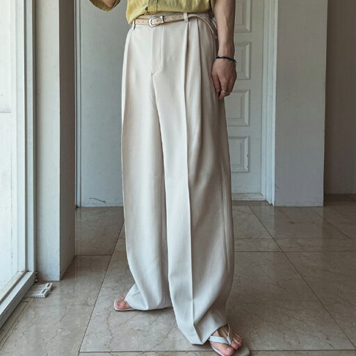 【送料無料】ツープラン【2plan】Solded two-tuck wide slacks / ソリッドツータックワイドスラックス【公式ショップ】 【送料無料】ツープラン【2plan】Solded two-tuck wide slacks / ソリッドツータックワイドスラックス【公式ショップ】