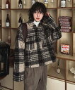 【送料無料】ツープラン【2plan】Bronte wool checked crop jacket / ブロンテウールチェッククロップジャケット【公式ショップ】