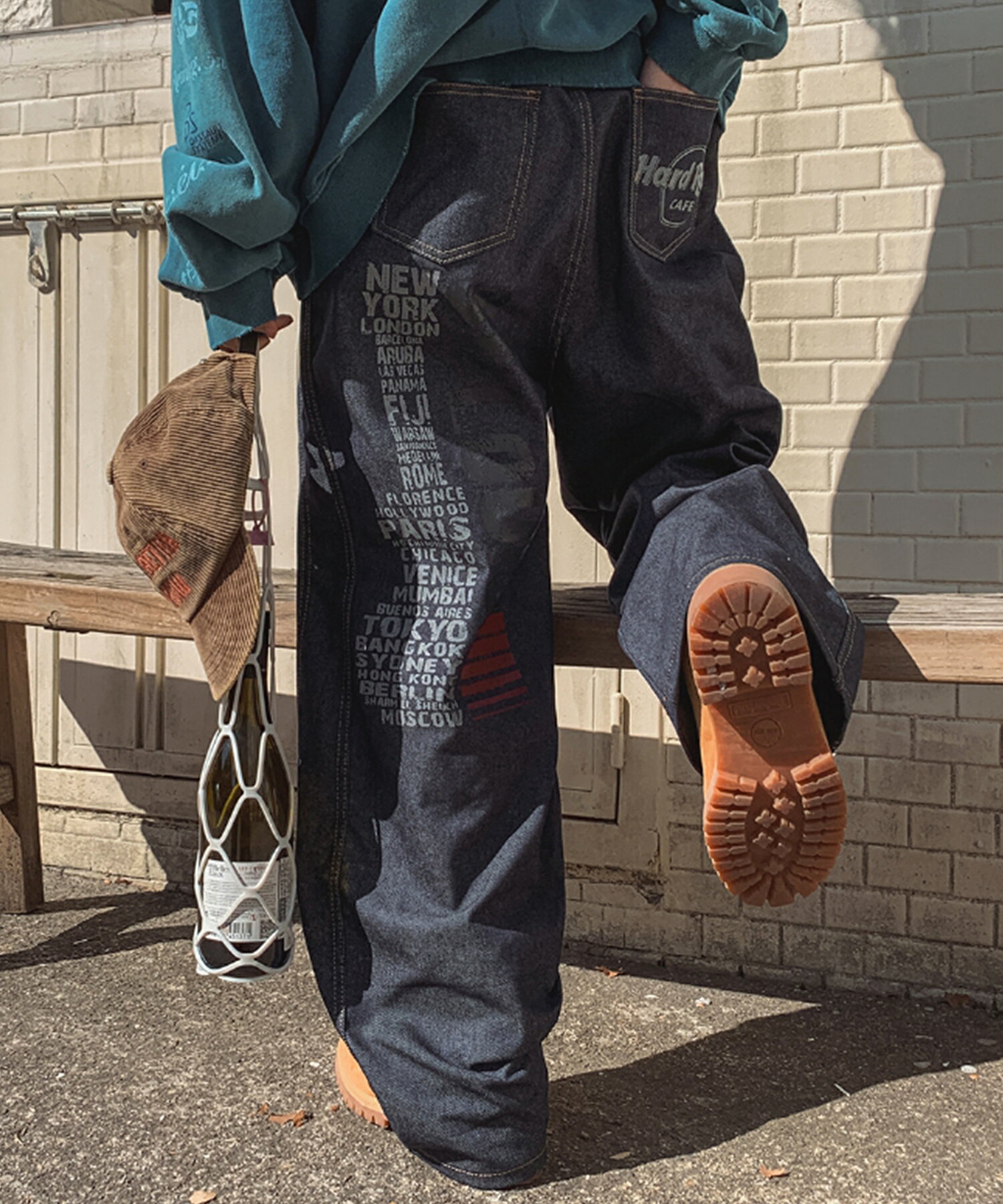 【送料無料】ツープラン【2plan】Qoo Back Painting Denim Pants / キュオバックペインティングデニムパンツ【公式ショップ】