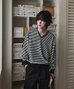 【送料無料】ツープラン【2plan】Sunday V-neck Stripe Knit / サンデーVネックボーダーニット【公式ショップ】