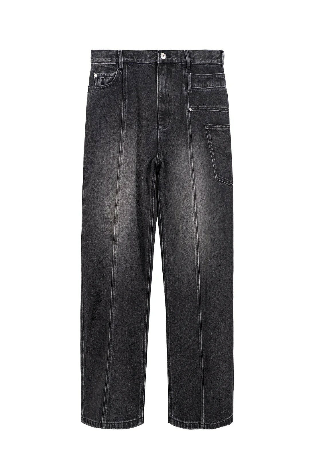 ̵ۥեFeng Chen Wang25SS ASYMETRIC STRAIGHT LEG JEANS WITH PANEL / ...