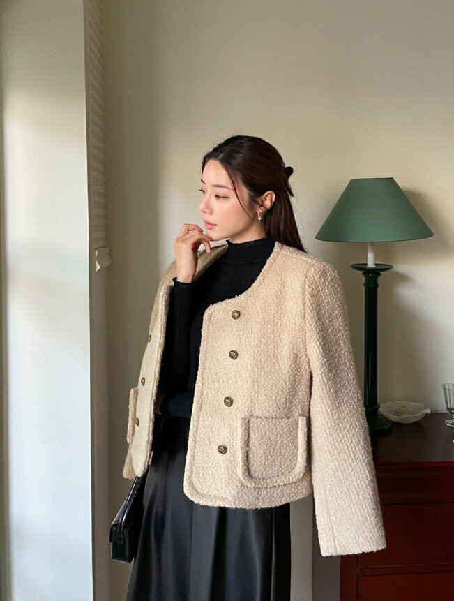 【送料無料】アイアムマリ【I AM MARI】Atiline double boucle short jacket / アティラインダブルブークレショートジャケット【公式ショップ】