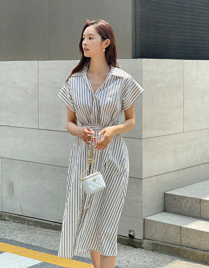 【送料無料】アイアムマリ【I AM MARI】Syurisel Striped Shirt One Piece / シュリゼルストライプシャツワンピース【公式ショップ】