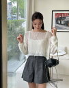 【送料無料】アイアムマリ【I AM MARI】Zenith Off-Shoulder Crop Sleeveless Knit Set / ゼニスオフショルダー...