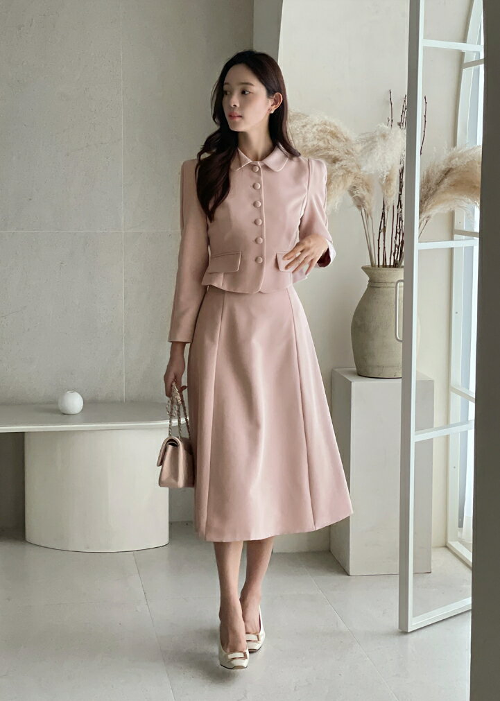 【送料無料】アイアムマリ【I AM MARI】Mikel Collar Short Jacket Long Skirt Set / ミケル襟付きショートジャケットロングスカートセット【公式ショップ】