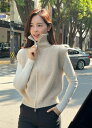 【送料無料】アイアムマリ【I AM MARI】Waffel Two-Way Short Knit Zip-up Vest / ワッフルツーウェイショートニットジ...