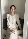 【送料無料】アイアムマリ【I AM MARI】Loila Tweed Shirring Jacket Blouse / ロイラツイードシャーリングジャケットブラ...