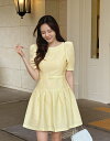 【送料無料】アイアムマリ【I AM MARI】Helino Tweed Puff Mini One Piece (Belt Set) / ヘリノツイードパフミニ...