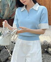 【送料無料】アイアムマリ【I AM MARI】Mailing Layered Color Matching Shirt Zip-up Knit / メイリングレ...