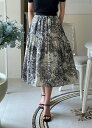 【送料無料】アイアムマリ【I AM MARI】Lora Toile Pattern Flare Banding Skirt / ローラトワルパターンフレアバンデ...