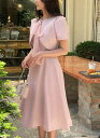 【送料無料】アイアムマリ【I AM MARI】Faynell Puff Bolero Ribbon Tweed One Piece / フェイネルパフボレロリボ...
