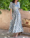 【送料無料】アイアムマリ【I AM MARI】Livna shirring wrap pattern one piece / リブナシャーリングラップパターンワ...