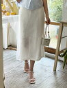 【送料無料】アイアムマリ【I AM MARI】Bless Slit H-Line Mesh Banding Long Skirt / ブレススリットHラインマッシュバンディングロングスカート【公式ショップ】