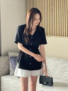 【送料無料】アイアムマリ【I AM MARI】Karey Linen Strap Short Sleeve Blouse Jacket / カレイリネンストラップ半袖ブラウスジャケット【公式ショップ】