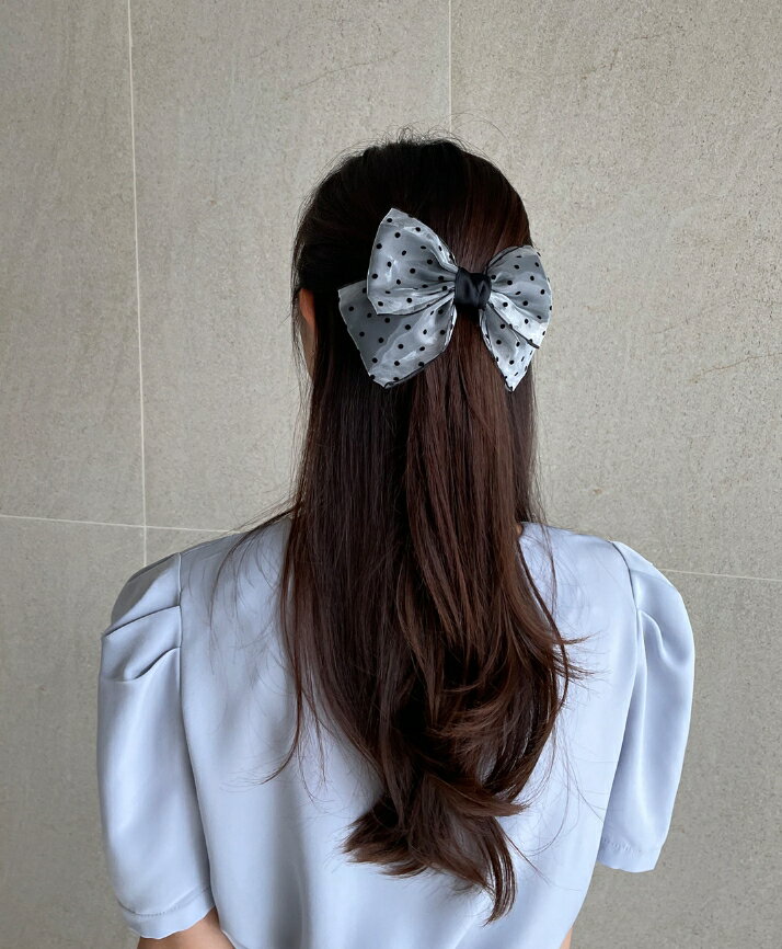 【送料無料】アイアムマリ【I AM MARI】Lohalf Dot Ribbon Hairpin / ローハーフドットリボンバレッタ【公式ショップ】