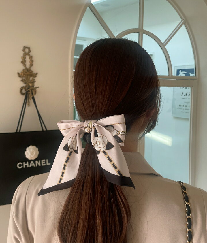 【送料無料】アイアムマリ【I AM MARI】Morene Ribbon Pearl Hair Tie / モレネリボンパールリボンシュシュ【公式ショップ】