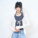【送料無料】ラウコハウス【Raucohouse】Non-button frill ribbed cardigan / ノンボタンフリルリブドカーディガン【公式シ...