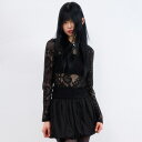 【送料無料】ラウコハウス【Raucohouse】Raum lace pattern see-through long sleeve / ラムレース柄シースルー長...