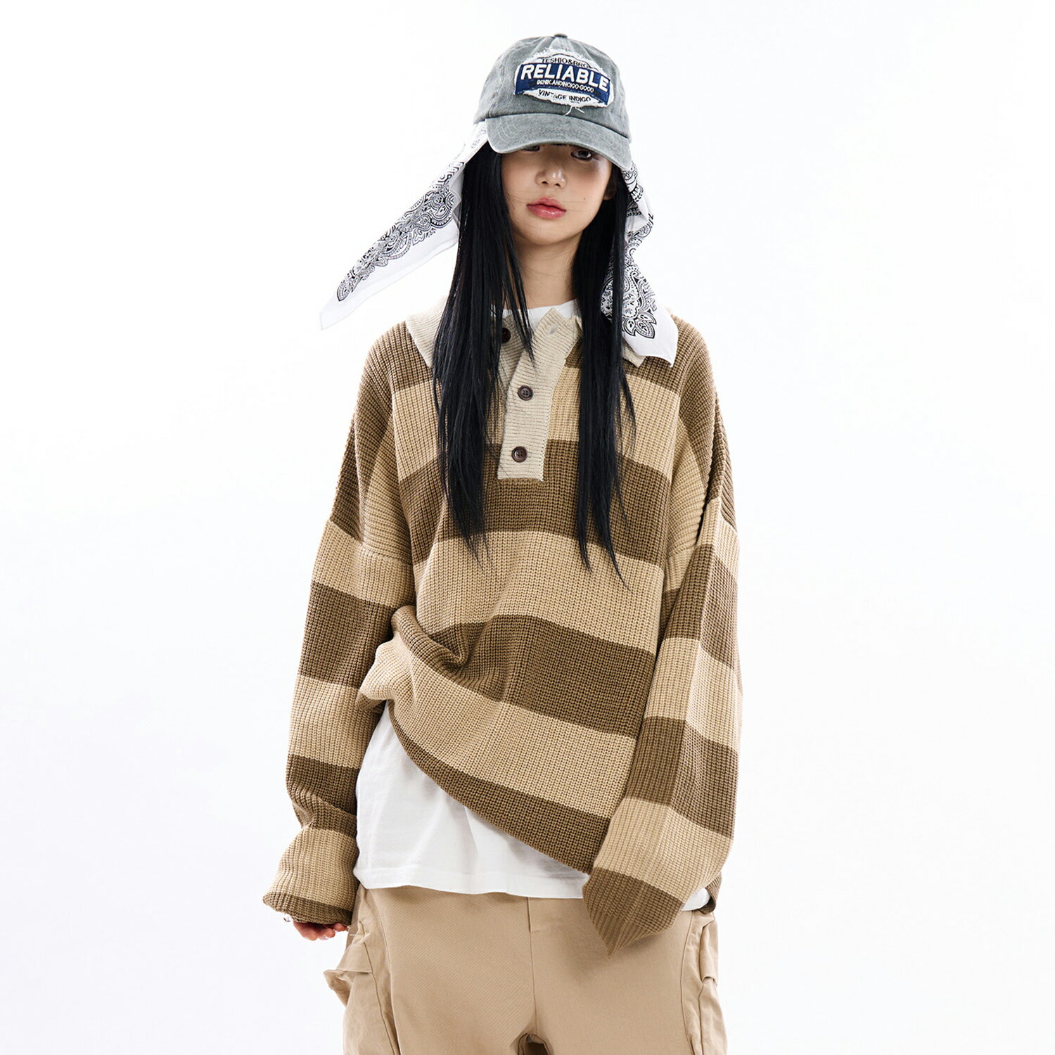 【送料無料】ラウコハウス【Raucohouse】Junior rugby over knit collar shirt / ジュニアラグビーオーバーニットカラシャツ 男女兼用【公式ショップ】