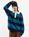 【送料無料】ラウコハウス【Raucohouse】Odisha rugby collar wool knit sweatshirt / オディシャラグビー襟付きウ...