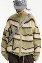【送料無料】ラウコハウス【Raucohouse】Wavy color block wool zip-up knit / ウェイビーカラーブロックウールジップアッ...