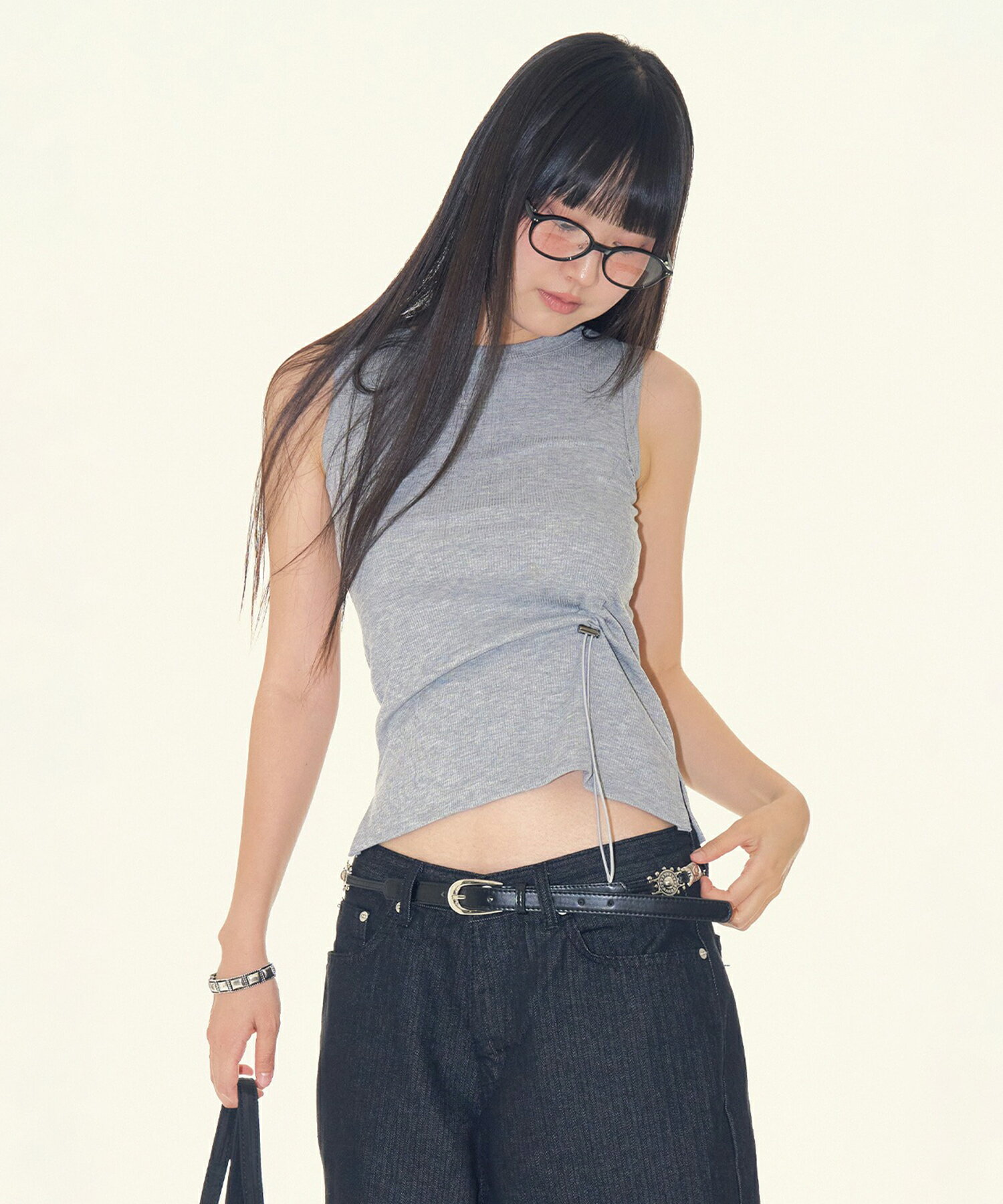 【送料無料】ラウコハウス【Raucohouse】Tori string shirring sleeveless / トリーストリングシャーリングスリーブレス【公...