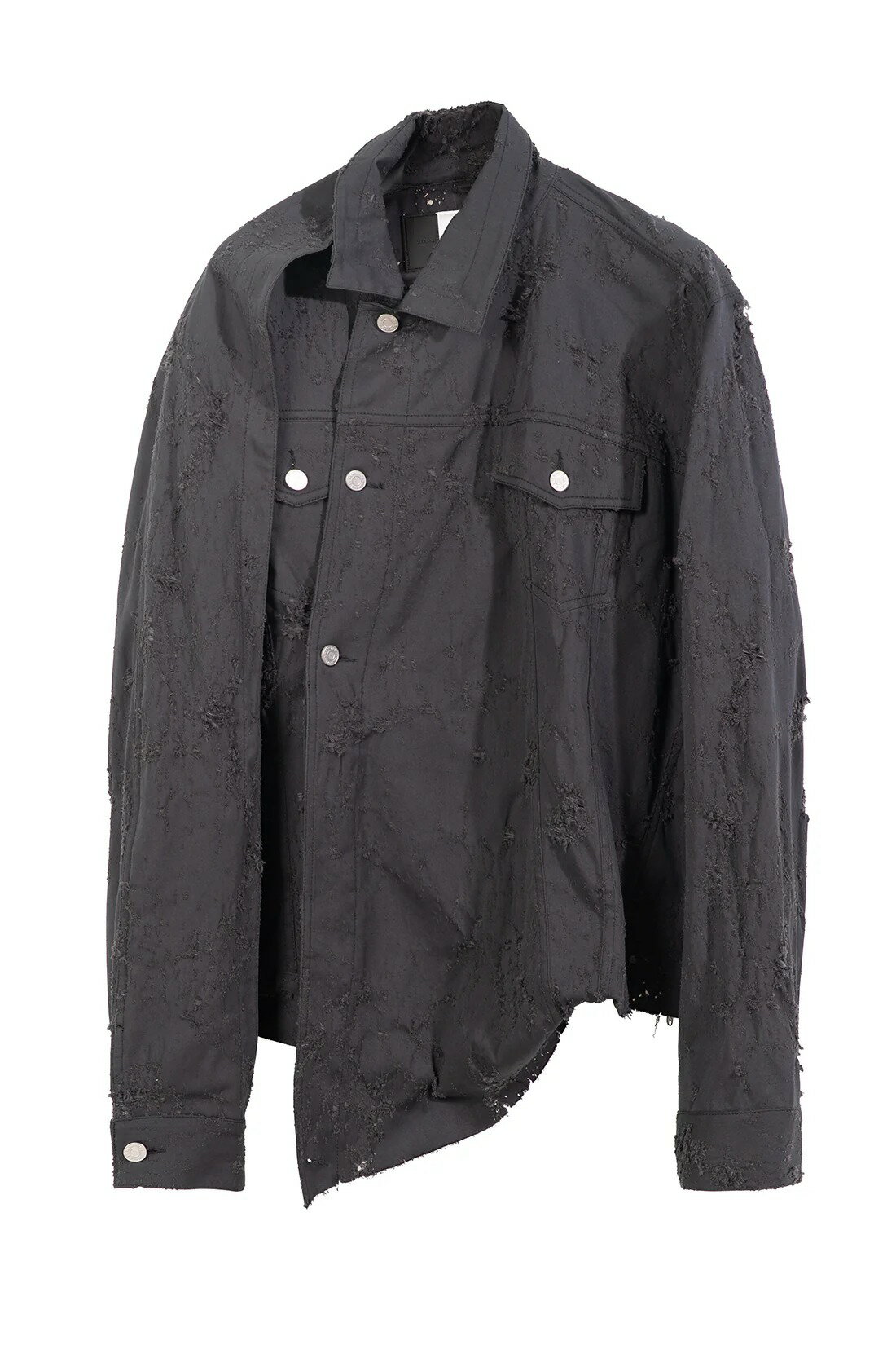 ̵ۥ󥯥󥺡SANKUANZ25SS ETHNIC-INSPIRED ASYMMETRICAL MANDARIN COLLAR DISTRES...