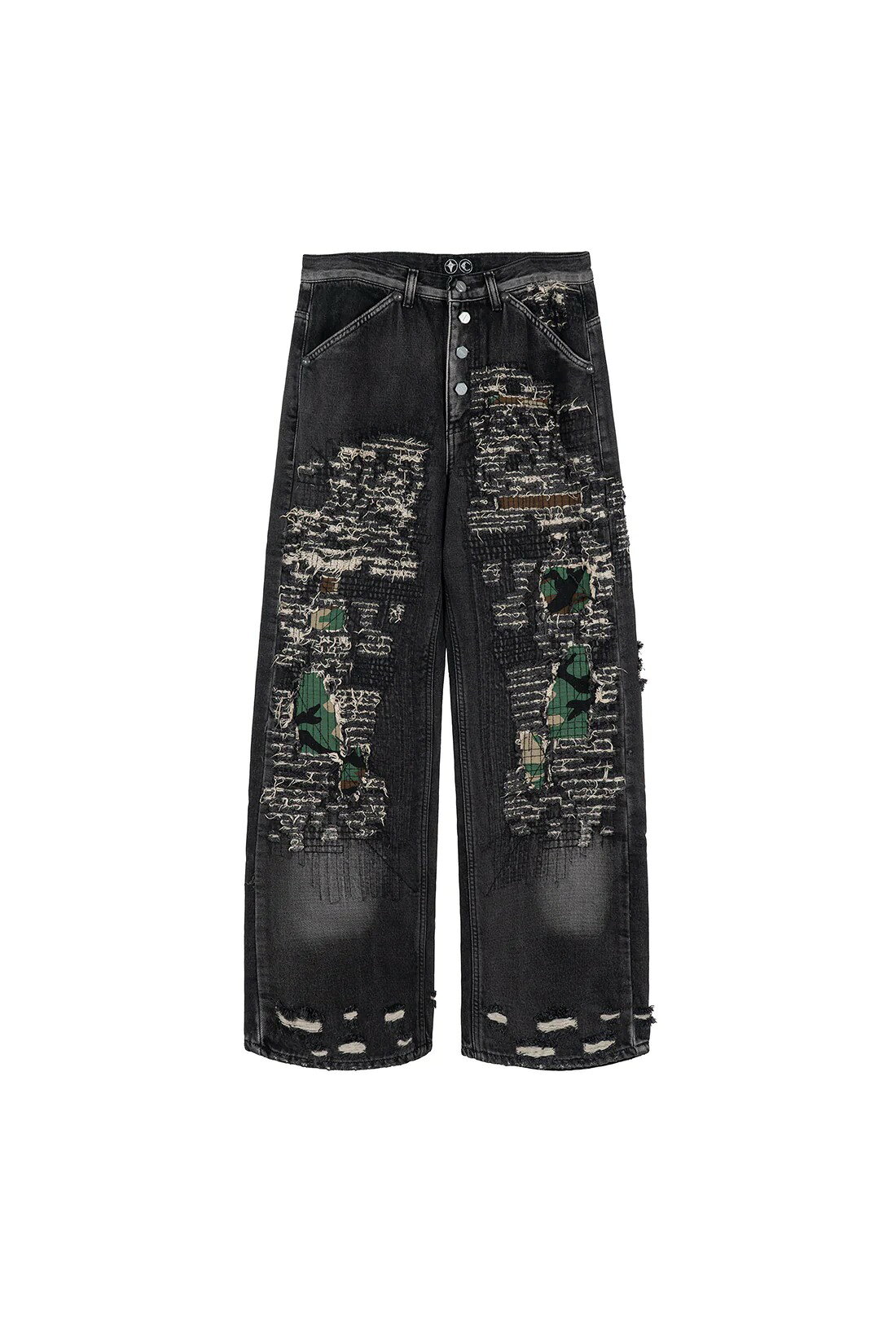 ̵ۥ֡Thug Club25FW Vintage-Stitched Camo Denim Pants / ơƥåǥ˥...