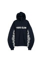 【送料無料】サグクラブ【Thug Club】25FW★ Leather Flame Hoodie / レザーフレームパーカー 男女兼用【公式ショップ】