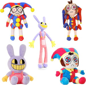 The Amazing Digital Circus Plush！（5点セット）デジタルサーカス周辺ピエロ人形 ぬいぐるみ おもちゃフィギュア 誕生日用品 子供へのギフト 小道具 感謝祭の日 抱きまくら 癒し系 ねむねむ ハロウィン クリスマス ギフト