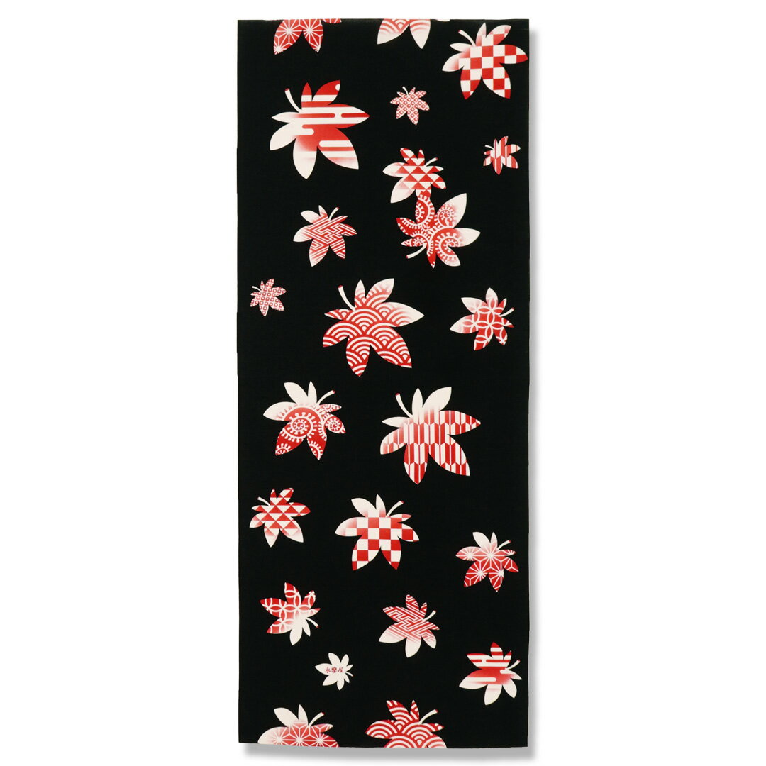 手ぬぐい「モミジモン」（ブラック）