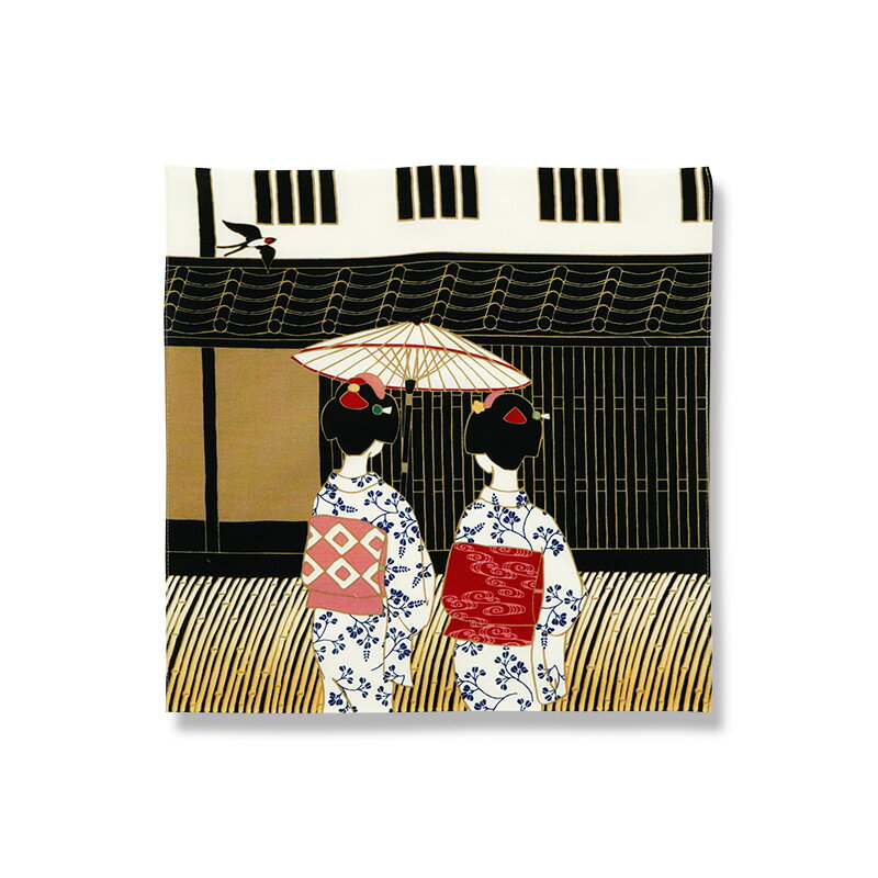 てはん「枝垂れ柳と舞妓さん」