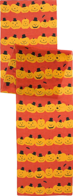 ガーゼ180cm 「ハロウィン」（オレンジ/イエロー）