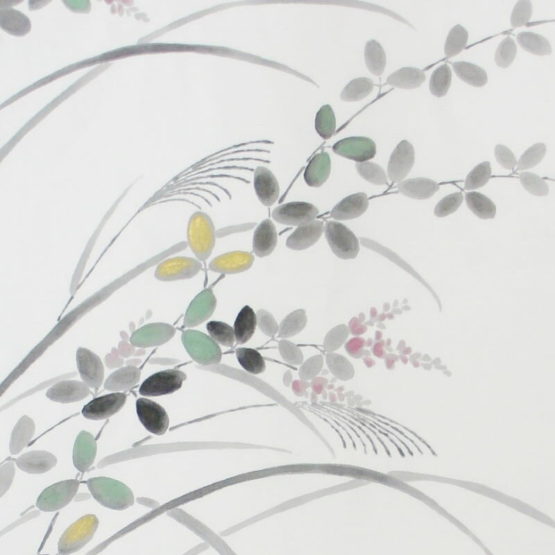 手描墨絵手ぬぐい 9月「すすきと萩」