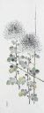 手描墨絵手ぬぐい 10月「菊」