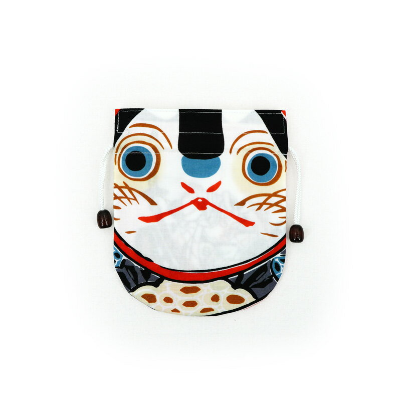 リバーシブル手ぬぐい巾着 「縁取り桃太郎・春」（ライトピンク）」