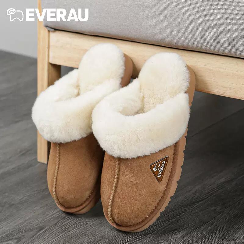 楽天永利ショッピング【EVERUGG】スリッパ アグ コケット サボ 商品番号：EA2002 レディース メンズ 男女兼用 羊毛 ウール素材 おしゃれ 靴 ファー ボア あったか 防寒 保温 ぺたんこ フラット シューズ かわいい レディース靴 冬靴 裏起毛 ふわふわ もこもこ