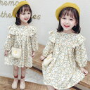 韓国風子供服 ベビー服★♪長袖ファッション★♪花柄★♪子供服★♪可愛いワンピース★♪レースのスカート 女の子 春秋 全2色 ワンピース 長袖 カジュアル キッズ...